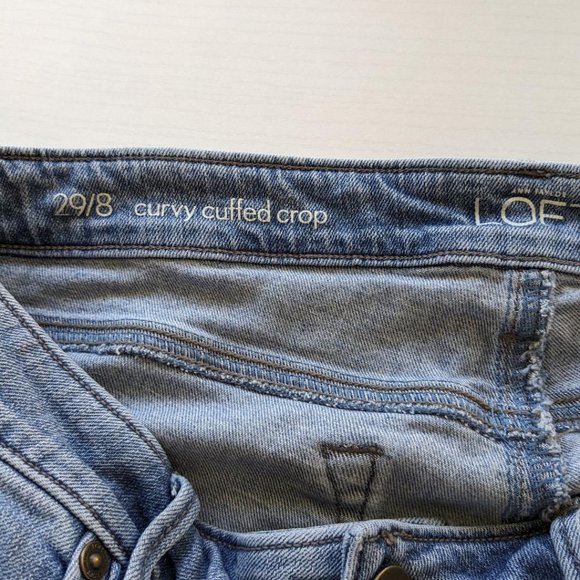 LOFT Curvy Cuffed Crop Jeans Women's Size 8 - Picture 5 of 6